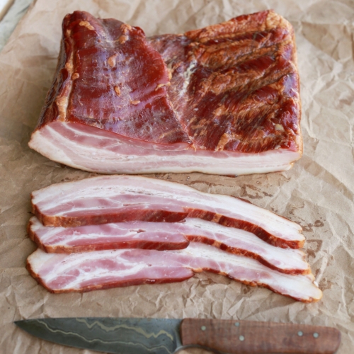 ​​​​​​​Bacon de flanc tranché